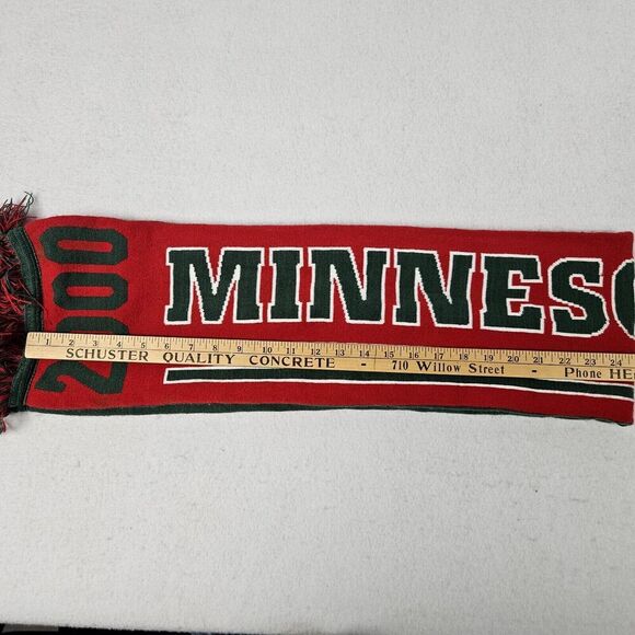 Minnesota Wild Year 2000 Scarf Maroon / Green Knit Hockey Fan Bergundy NHL - Picture 6 of 6
